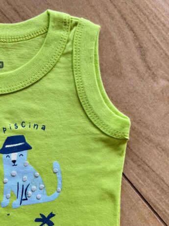 fernandaramoskids com br Conjunto Infantil Masculino Regata Amigos da Piscina e Bermuda Azul1