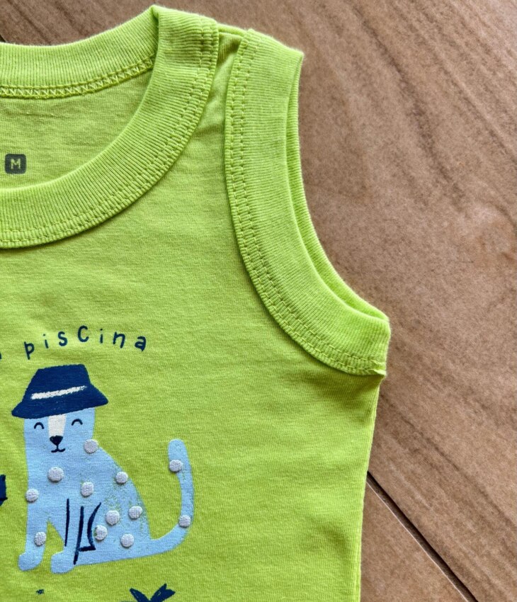 fernandaramoskids com br Conjunto Infantil Masculino Regata Amigos da Piscina e Bermuda Azul1