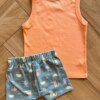 fernandaramoskids com br Conjunto Infantil Masculino Regata e Laranja Bermuda Estampada 2