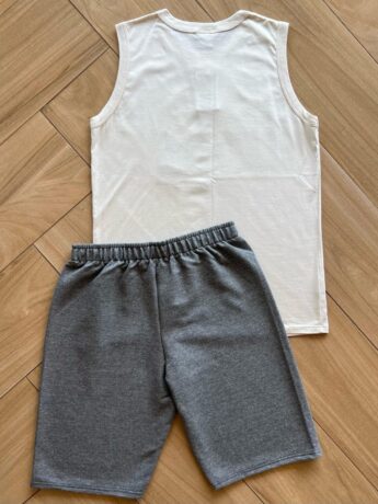 fernandaramoskids com br Conjunto Infantil Masculino Regata Enjoy e Bermuda Cinza 1