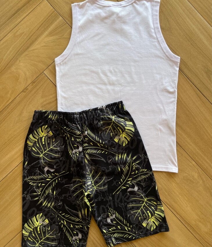 Conjunto Infantil Masculino Regata Giants From The Past e Bermuda Fernanda Ramos Kids