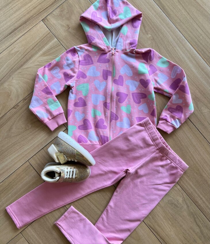 Conjunto Jaqueta e Calça Legging Coração Fernanda Ramos Kids