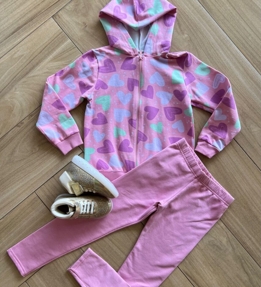 Conjunto Jaqueta e Calça Legging Coração Fernanda Ramos Kids