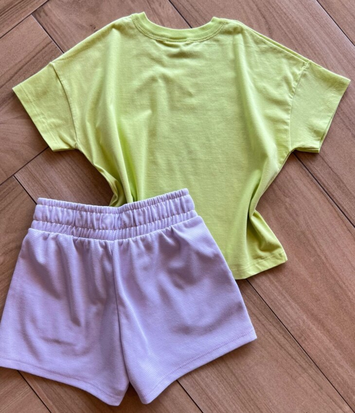 fernandaramoskids com br Conjunto Juvenil Feminino Blusa You're Fancy Verde e Short Lilás3
