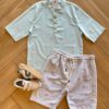 Conjunto Masculino Camisa Verde Claro e Bermuda Fernanda ramos kids
