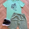 Conjunto Masculino Camiseta Dinosaur Adventure e Bermuda Verde Fernanda Ramos Kids