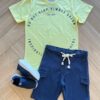 Conjunto Masculino Camiseta Do Not Stop e Bermuda Azul Fernanda Ramos Kids