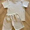fernandaramoskids com br Conjunto Masculino Camiseta e Bermuda Bege com Pochete2