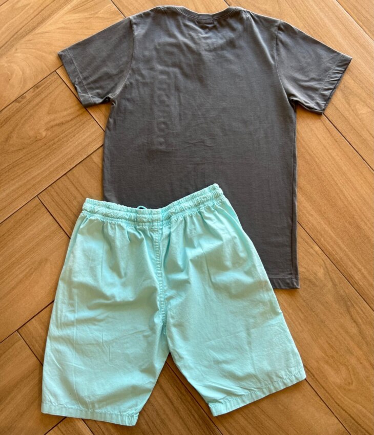 fernandaramoskids com br Conjunto Masculino Camiseta New e Bermuda Azul 1
