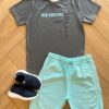 Conjunto Masculino Camiseta New e Bermuda Azul Fernanda ramos kids