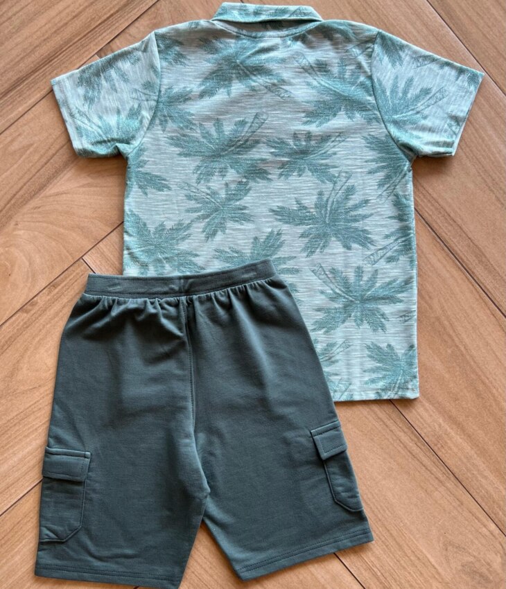 fernandaramoskids com br Conjunto Masculino Camiseta Palmeiras Verde e Bermuda 3