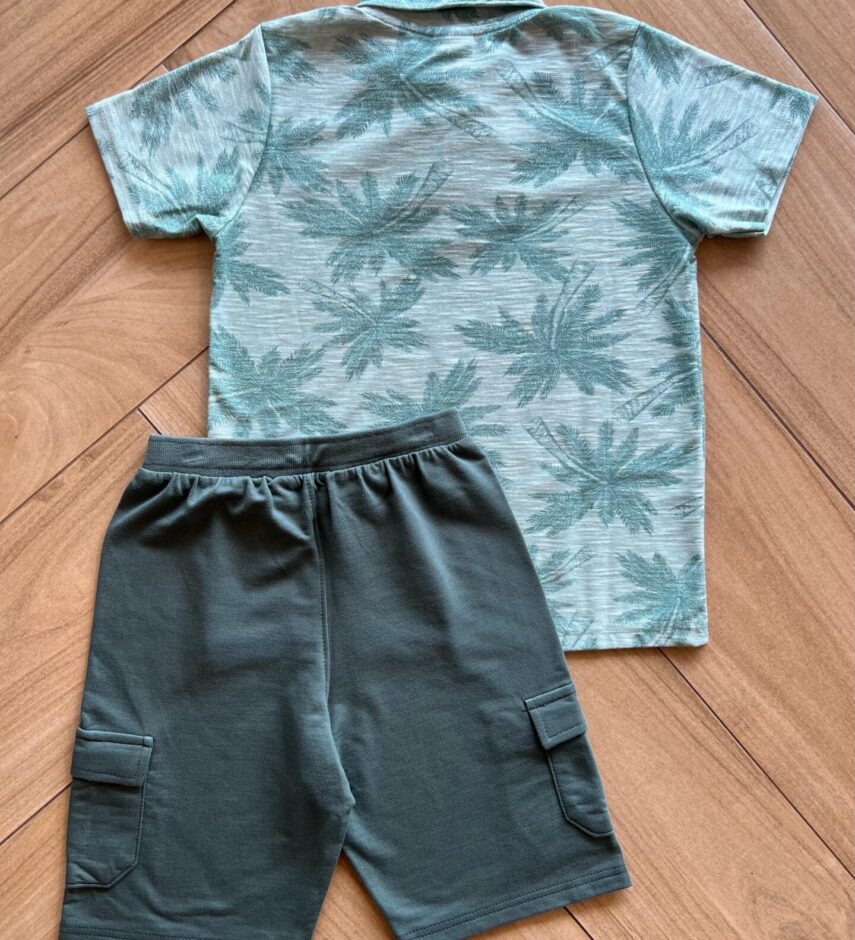 fernandaramoskids com br Conjunto Masculino Camiseta Palmeiras Verde e Bermuda 3