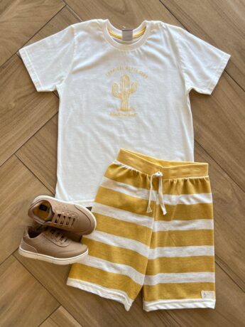 Conjunto Masculino Camiseta Tropical e Bermuda Fernanda ramos kids