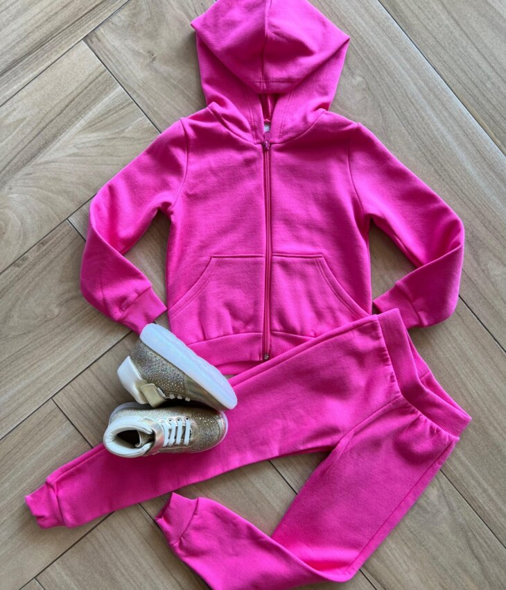 Jaqueta Moletom Infantil Feminina Rosa Fernanda Ramos Kids