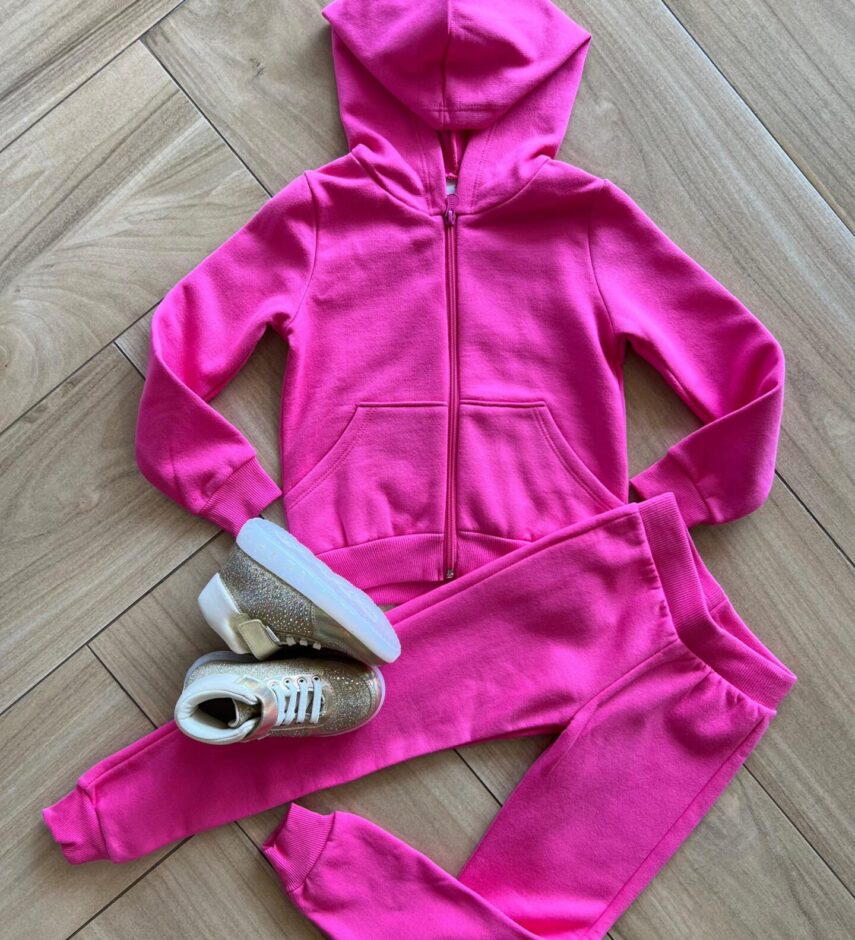 Jaqueta Moletom Infantil Feminina Rosa Fernanda Ramos Kids
