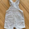 fernandaramoskids com br Jardineira Infantil Masculina Curta com Bolso Frontal Listrado Azul 2