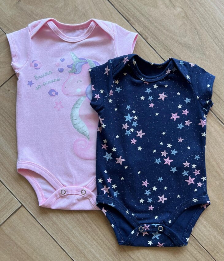 Kit 2 Body Infantil Feminino Manga Curta Estampados Fernanda Ramos Kids