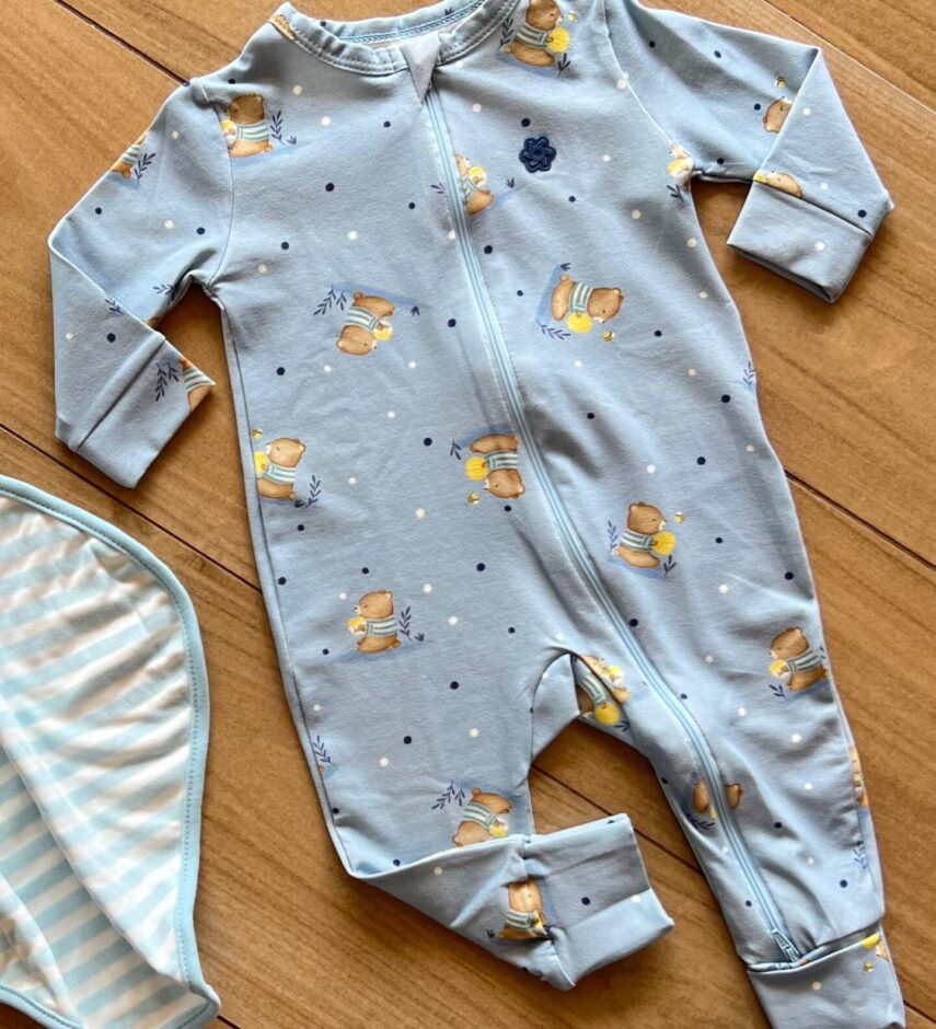 fernandaramoskids com br Macacão Infantil Masculino Manga Longa Estampado com Zíper Ursinho 1
