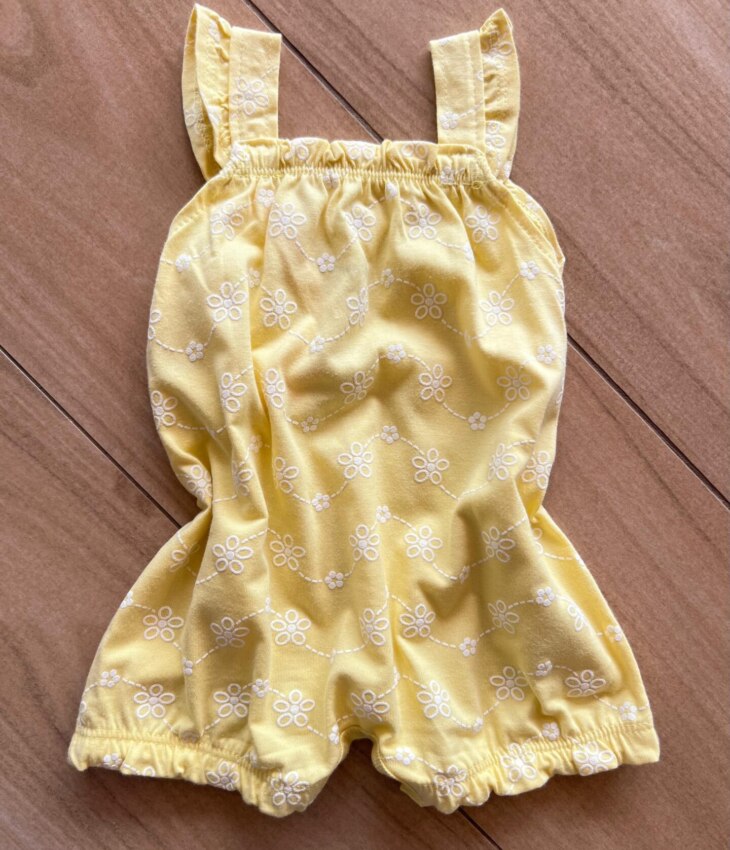fernandaramoskids com br Macaquinho Infantil Feminino Detalhe na Alça e Flores Amarelos 2
