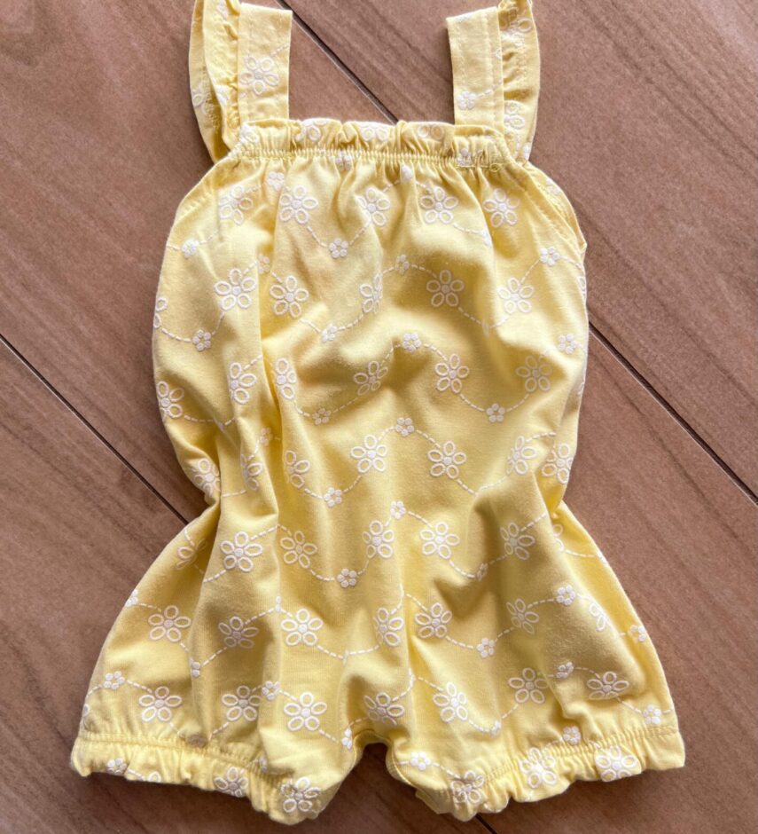 fernandaramoskids com br Macaquinho Infantil Feminino Detalhe na Alça e Flores Amarelos 2