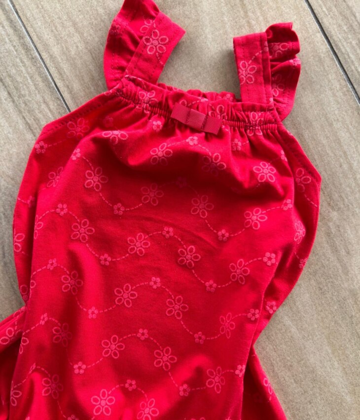 fernandaramoskids com br Macaquinho Infantil Feminino Detalhe na Alça e Flores Vermelho1