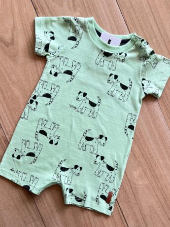 fernandaramoskids com br Macaquinho Infantil Masculino Manga Curta Dog Verde 1
