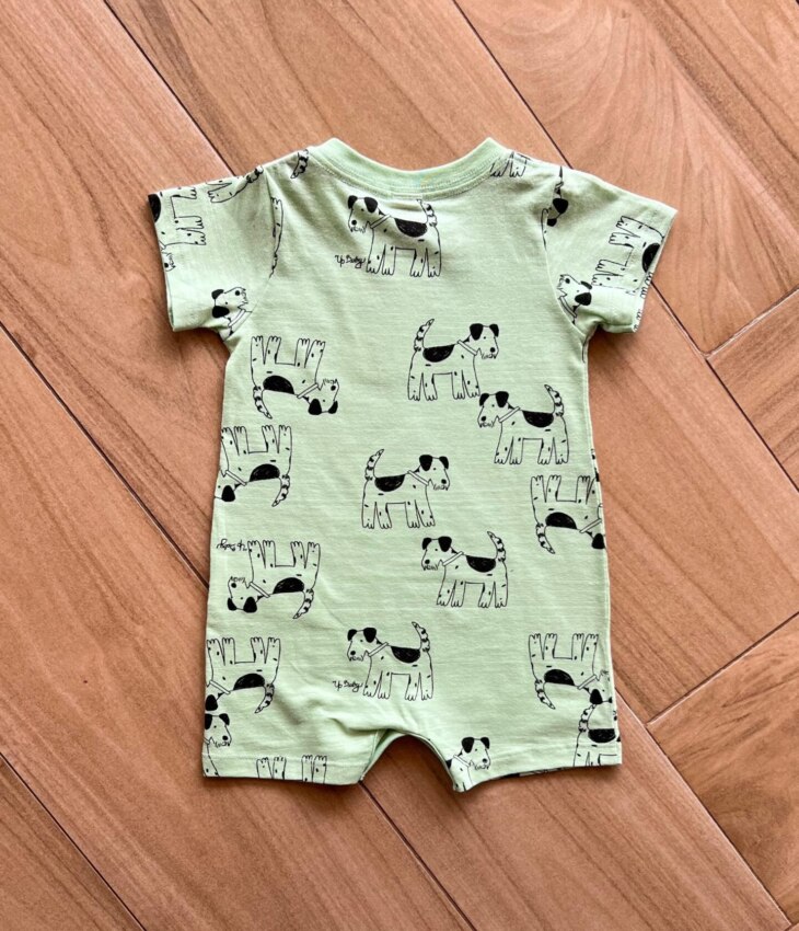 fernandaramoskids com br Macaquinho Infantil Masculino Manga Curta Dog Verde 2