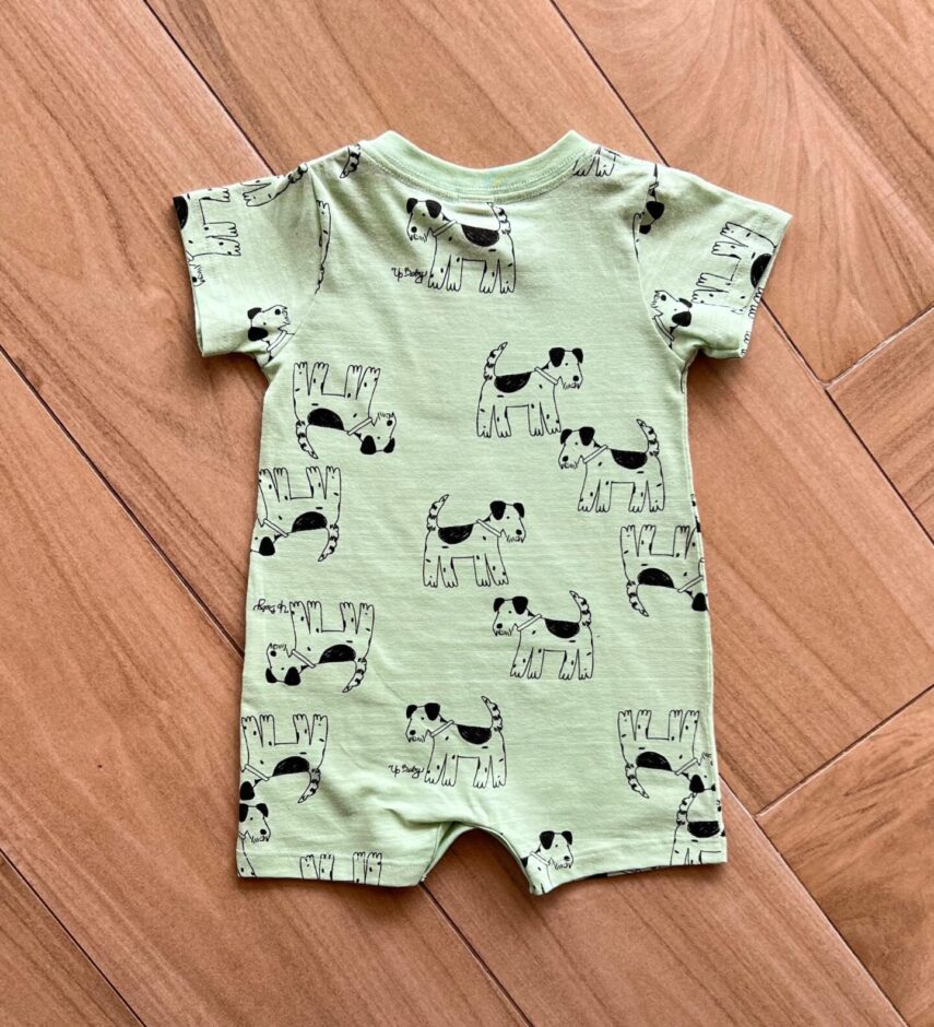 fernandaramoskids com br Macaquinho Infantil Masculino Manga Curta Dog Verde 2