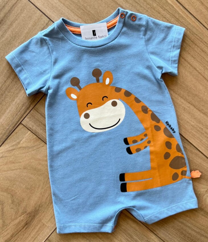 fernandaramoskids com br Macaquinho Infantil Masculino Manga Curta Girafinha 1