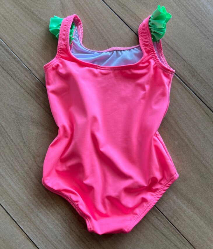 Maiô Feminino Infantil Babado na Alça Minnie Pink Fernanda Ramos Kids