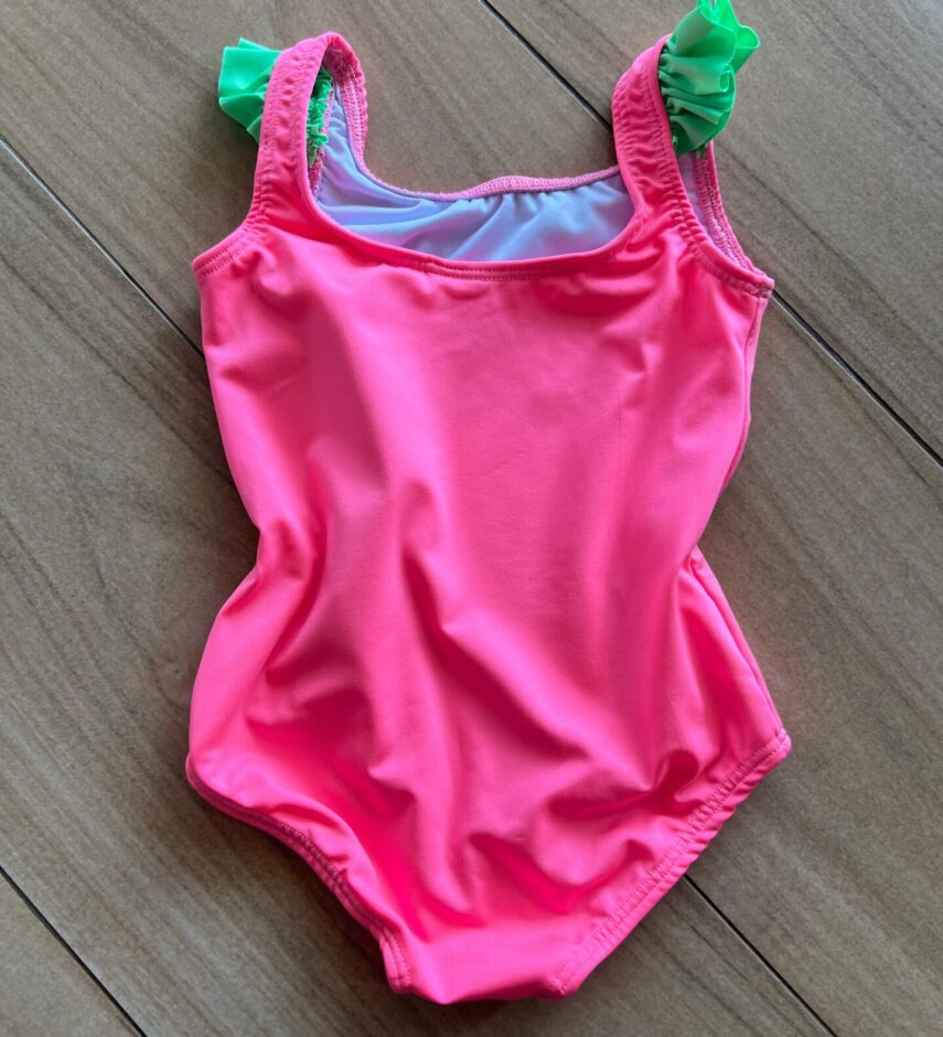 Maiô Feminino Infantil Babado na Alça Minnie Pink Fernanda Ramos Kids