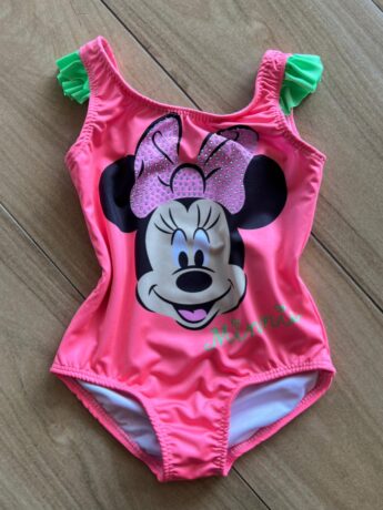 Maiô Feminino Infantil Babado na Alça Minnie Pink Fernanda Ramos Kids