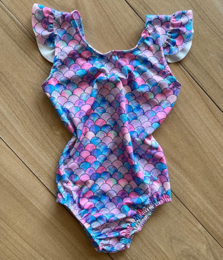 Maiô Feminino Infantil Detalhe na Manga Sereia Fernanda Ramos Kids