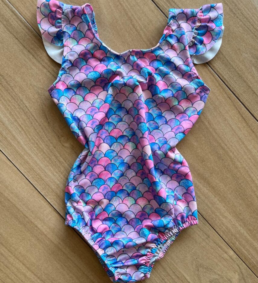 Maiô Feminino Infantil Detalhe na Manga Sereia Fernanda Ramos Kids