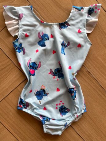Maio Feminino Infantil Stitch Fundo Azul Fernanda Ramos Kids