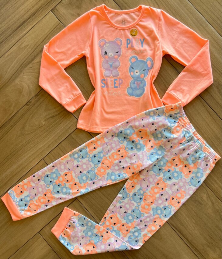 Pijama Infantil Feminino Blusa e Calça Sleep Later Fernanda Ramos Kids