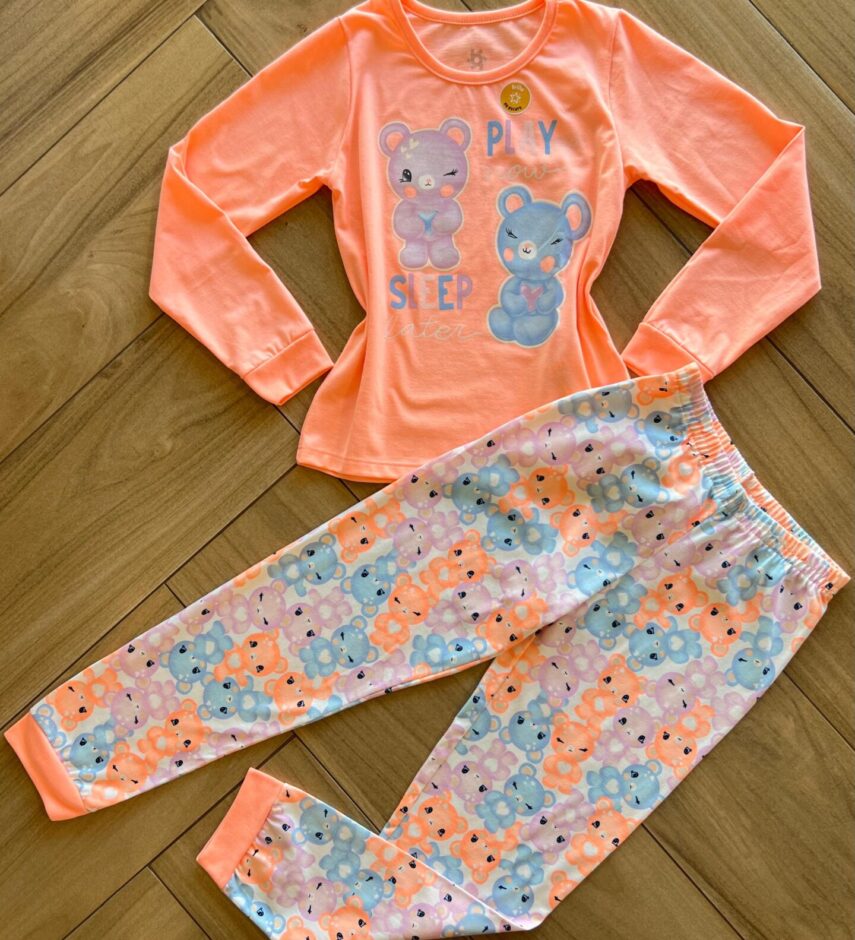 Pijama Infantil Feminino Blusa e Calça Sleep Later Fernanda Ramos Kids