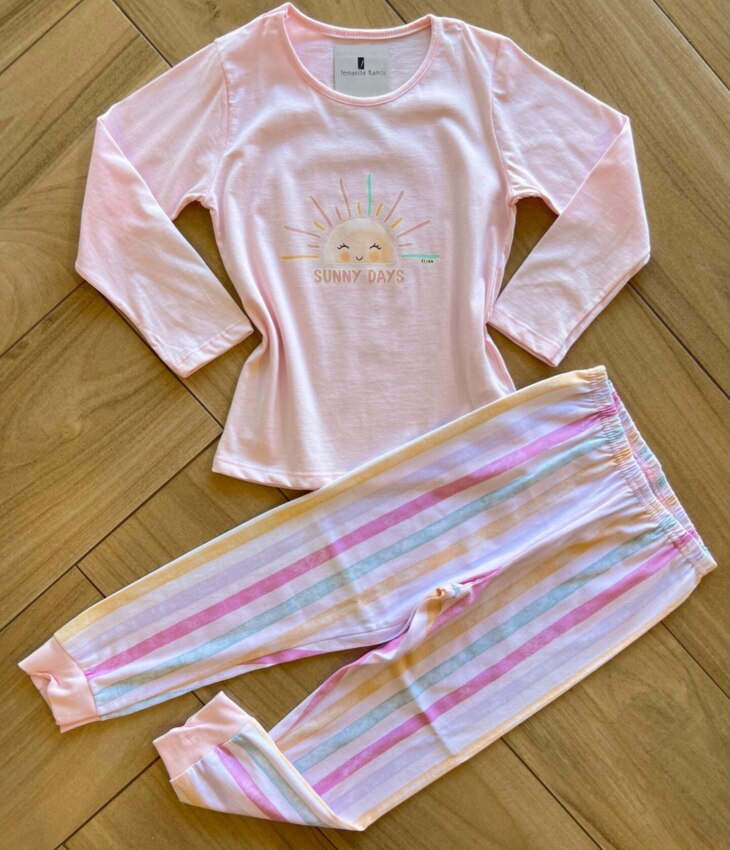 Pijama Infantil Feminino Blusa e Calça Sunny Days Fernanda Ramos Kids