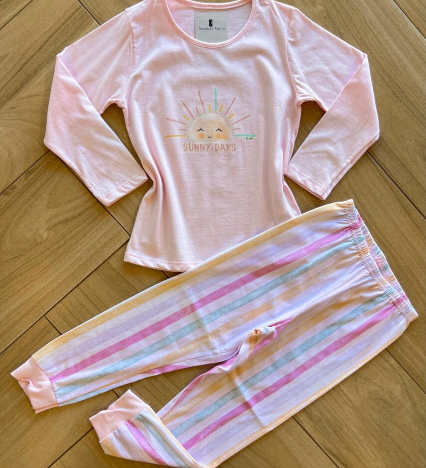 Pijama Infantil Feminino Blusa e Calça Sunny Days Fernanda Ramos Kids