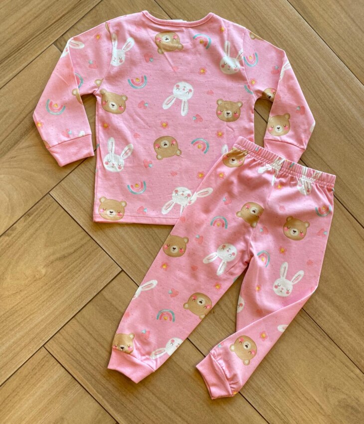 Pijama Infantil Feminino Blusa Manga Longa e Calça com Bichinhos Fernanda Ramos Kids