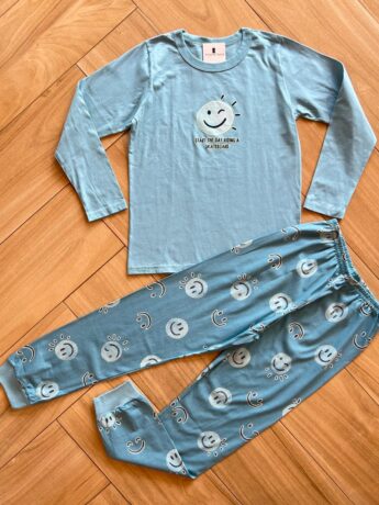 Pijama Infantil Masculino Blusa e Calça Estampa Carinha Feliz Fernanda Ramos Kids