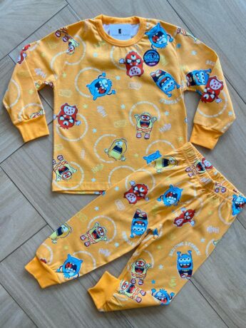 Pijama Infantil Masculino Blusa e Calça Estampa Monstrinhos Fernanda Ramos Kids