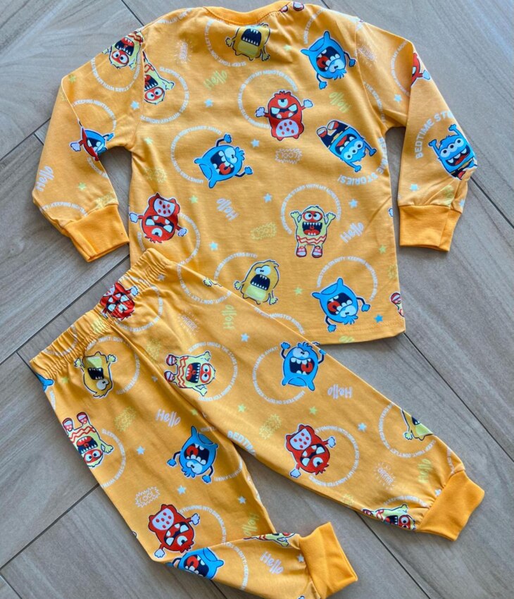 fernandaramoskids com br Pijama Infantil Masculino Blusa e Calça Estampa Monstrinhos 2