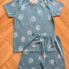 Pijama Infantil Masculino Camiseta e Bermuda Carinha Feliz Fernanda Ramos Kids