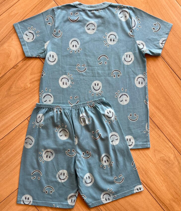 fernandaramoskids com br Pijama Infantil Masculino Camiseta e Bermuda Carinha Feliz 1