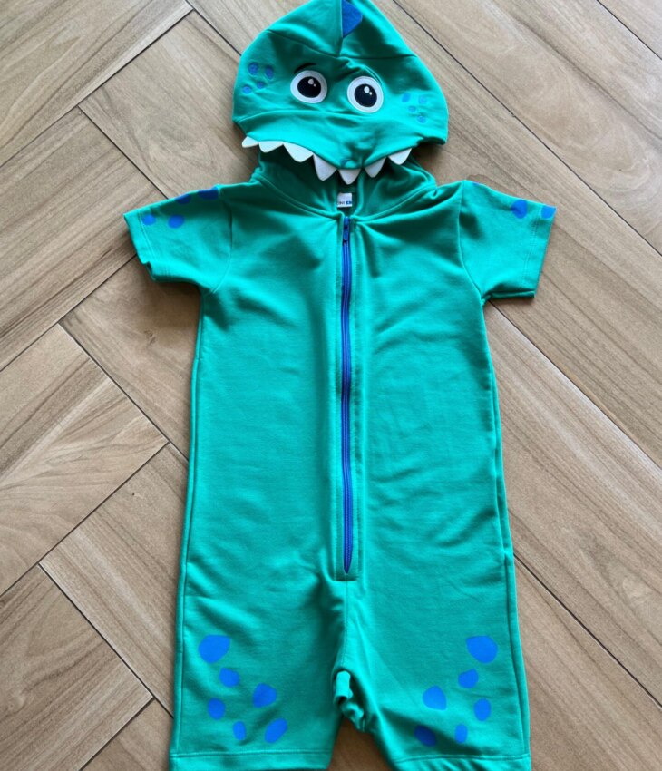Pijama Infantil Masculino Manga Curta Kigurumi Dinossauro Fernanda Ramos Kids