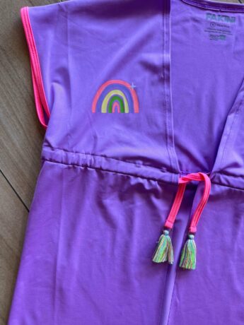 fernandaramoskids com br Saída Praia Infantil Feminina com Amarração e Proteção UV 50+ Lilás1