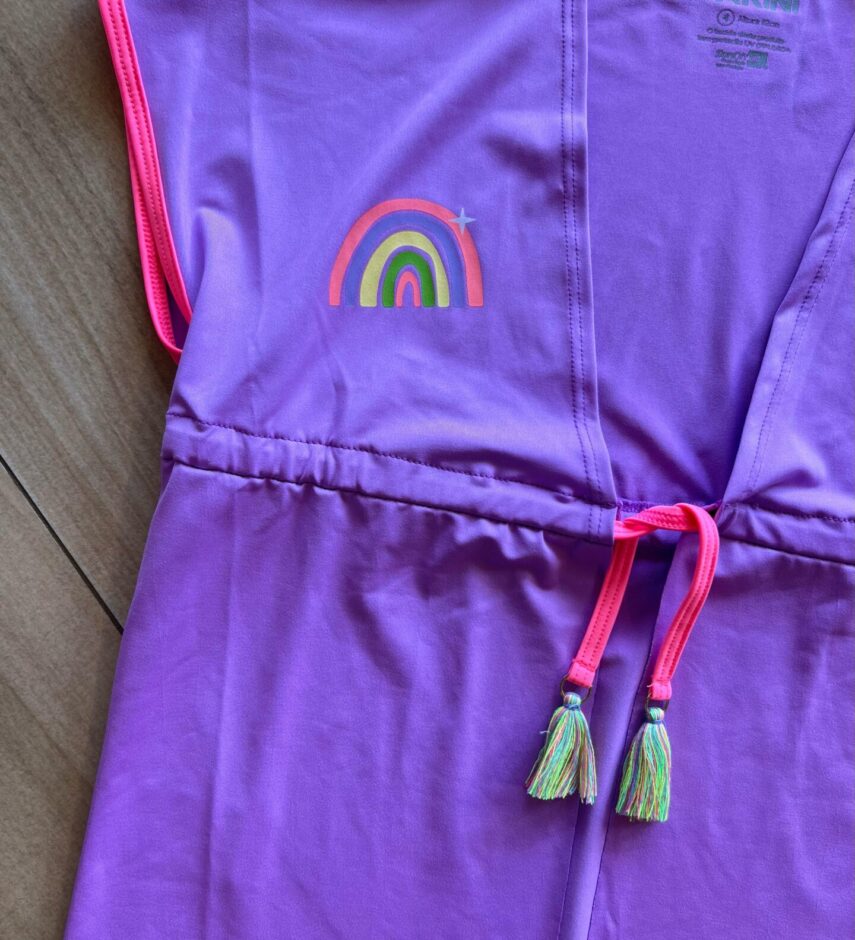 fernandaramoskids com br Saída Praia Infantil Feminina com Amarração e Proteção UV 50+ Lilás1