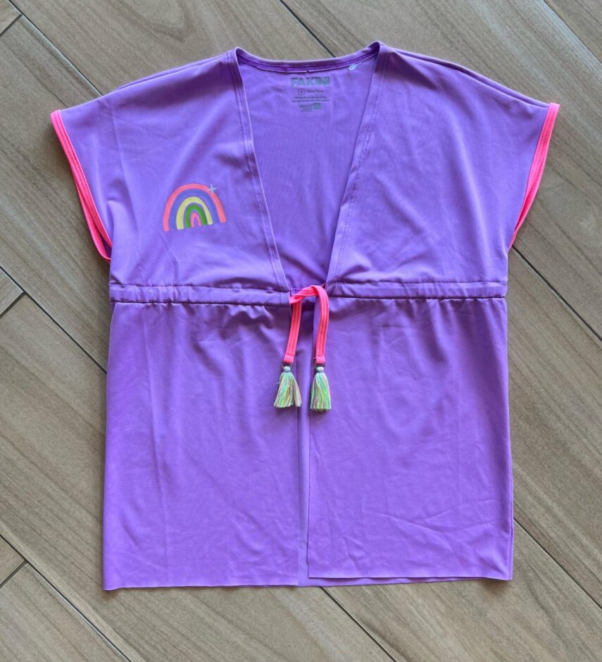 Saída Praia Infantil Feminina com Amarração e Proteção UV 50+ Lilás Fernanda Ramos Kids
