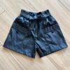 Short Infantil Feminino Couro com Bolsos Lateral Fernanda Ramos Kids